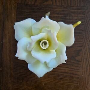 Vintage Wellington Collection Yellow Porcelain Rose Figurine Unique